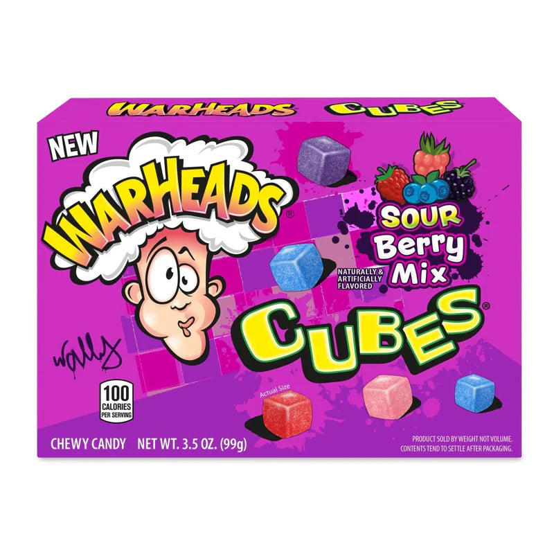 Warheads Sour Berry Mix Cubes Theatre Box 99g